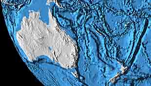 Australia and ocean trenches